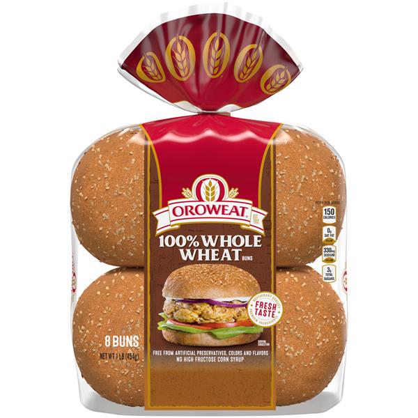 Brownberry 100 Whole Wheat Hamburger Buns 8Ct HyVee Aisles Online