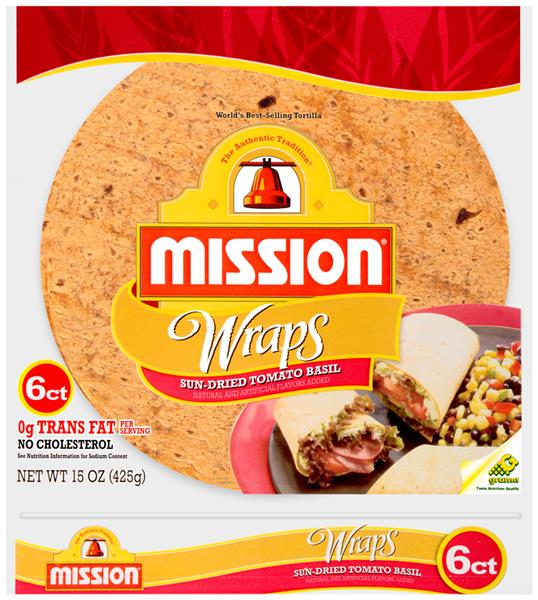 Mission SunDried Tomato Basil Wraps 6Ct HyVee Aisles Online Grocery
