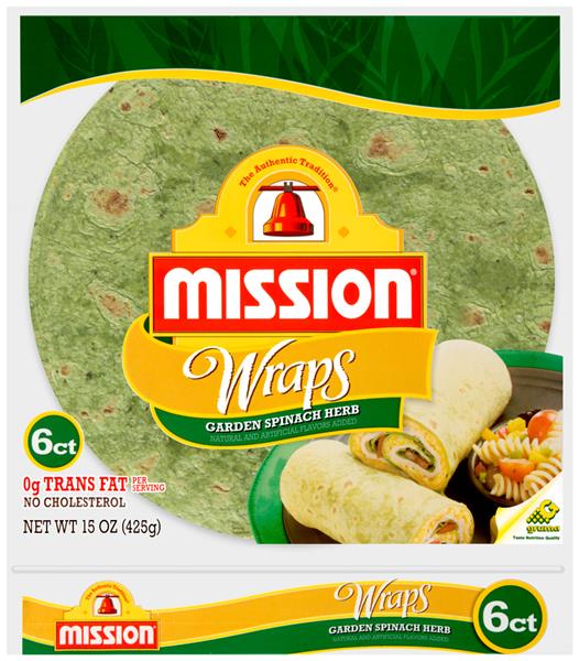 Mission Garden Spinach Herb Wraps 6Ct HyVee Aisles Online Grocery
