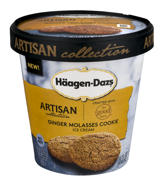 Haagen-Dazs Artisan Collection Ice Cream Ginger Molasses Cookie