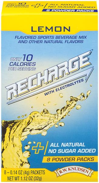 R.W. Knudsen Recharge Lemon 0.14 Oz Packets Flavored Sports
