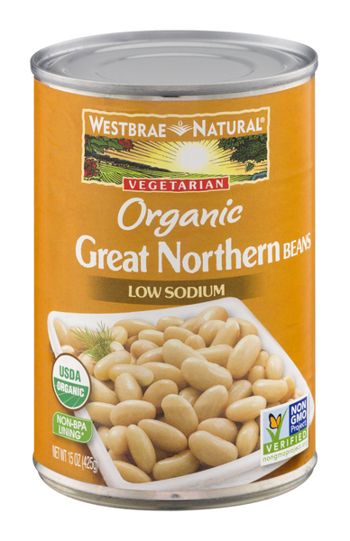 Westbrae Organic No Salt Added Great Northern Beans - 15oz.