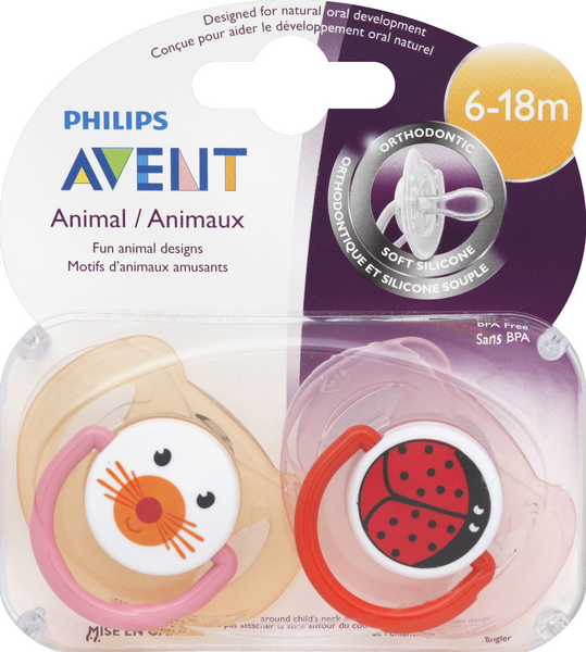 Avent Animal Classic Pacifiers 618M 2Ct HyVee Aisles Online Grocery Shopping