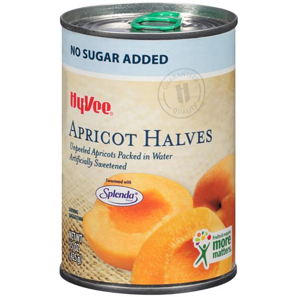 HyVee NSA Apricot Halves Unpeeled Apricots in Water Sweetened with