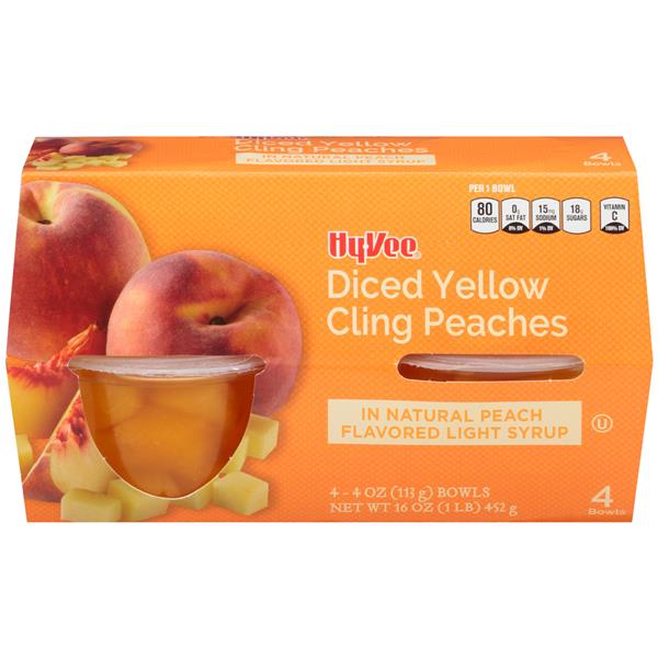 HyVee Diced Peaches In Light Syrup, 44 oz Bowls HyVee Aisles Online Grocery Shopping