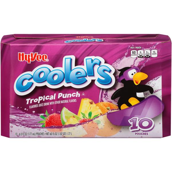 HyVee Coolers Tropical Punch Juice Drink, 106.0 fl oz Pouches Hy