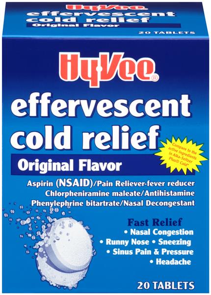 Hy-Vee Effervescent Original Flavor Cold Relief Tablets ...
