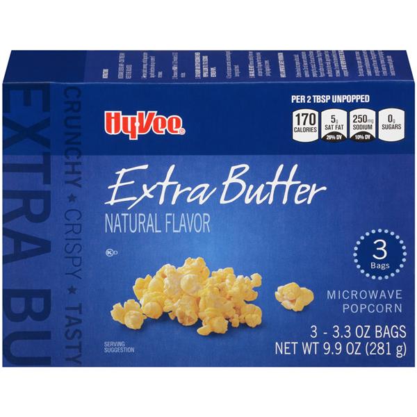 HyVee Extra Butter Microwave Popcorn 3Ct HyVee Aisles Online