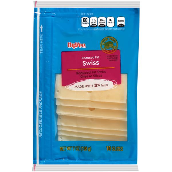 HyVee Sliced Reduced Fat Swiss Natural Cheese 10Ct HyVee Aisles