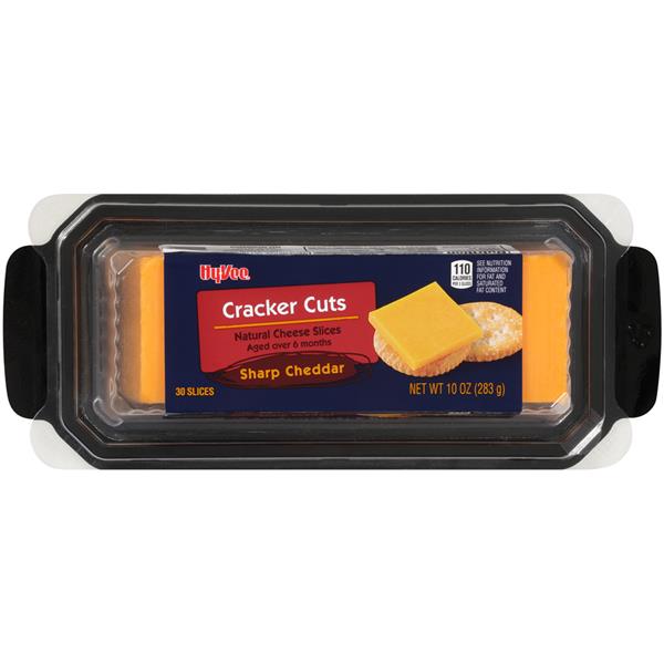 HyVee Cracker Cuts Natural Sharp Cheddar Cheese Slices 30Ct HyVee Aisles Online Grocery Shopping