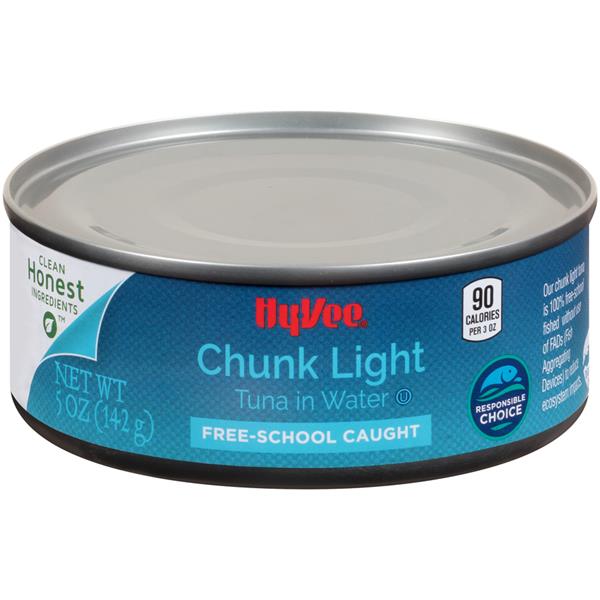 HyVee Chunk Light Tuna in Water FreeSchool Caught HyVee Aisles
