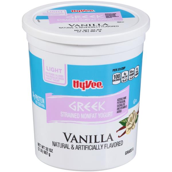 HyVee Light Vanilla Greek Nonfat Yogurt HyVee Aisles Online Grocery