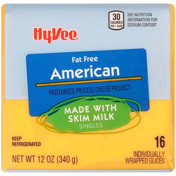 HyVee Singles Fat Free American Pasteurized Process Cheese Product