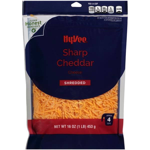 Hy-Vee Shredded Sharp Cheddar Cheese | Hy-Vee Aisles Online Grocery ...