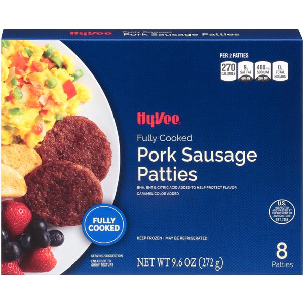 Hy-Vee Fully Cooked Pork Sausage Patties 8 Ct | Hy-Vee Aisles Online ...