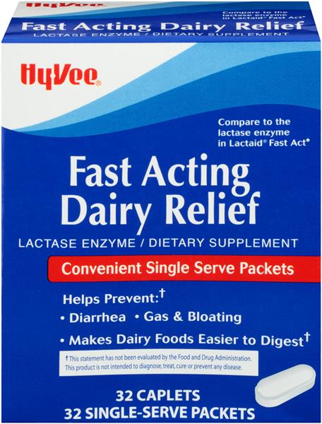 Hy-Vee Fast Acting Dairy Relief Lactase Enzyme Dietary Supplement ...