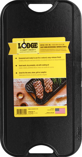 Lodge 20x10.5 Cast Iron Reversible Grill/griddle Gray : Target