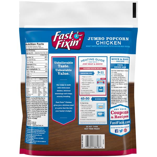 Fast Fixin Jumbo Popcorn Chicken Hy Vee Aisles Online Grocery Shopping