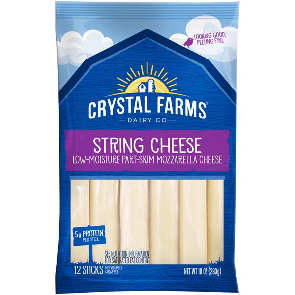 Crystal Farms String Cheese 12 ct Bag | Hy-Vee Aisles Online Grocery ...