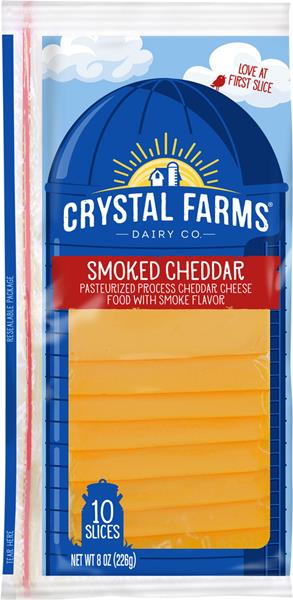 Crystal Farms Smoked Cheddar Deli Cheese Slices | Hy-Vee Aisles Online ...