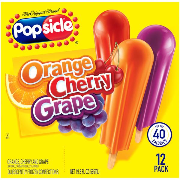 Popsicle Orange Cherry Grape Flavored Ice Pops 121.65 Fl Oz HyVee Aisles Online Grocery Shopping
