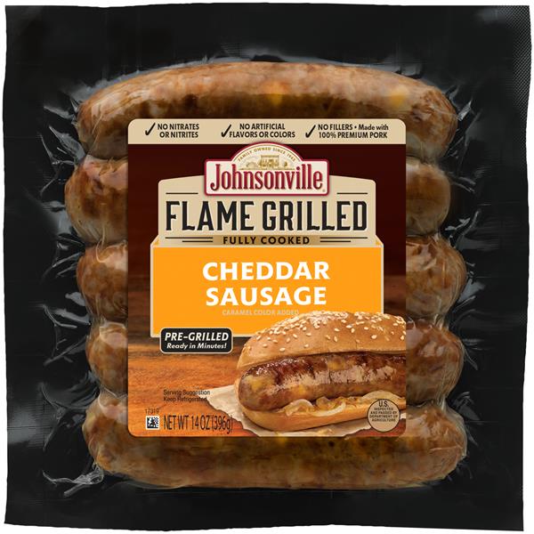 Johnsonville Flame Grilled Fully Cooked Cheddar Sausage HyVee Aisles