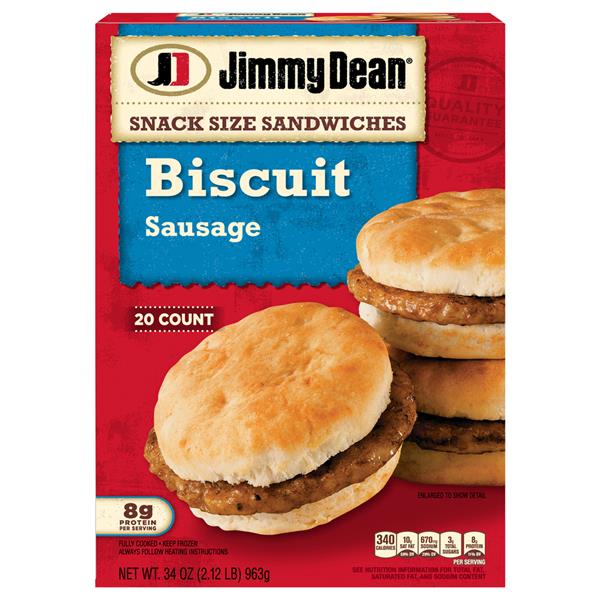 Jimmy Dean Snack Size Sandwiches Biscuit Sausage 20Ct HyVee Aisles Online Grocery Shopping