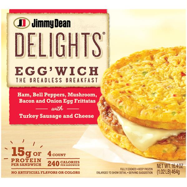 Jimmy Dean Delights Egg'wich Ham, Peppers, Mushroom, Bacon ...