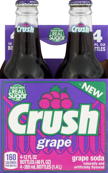 Crush Grape Soda Made With Sugar 4 Pack Hy Vee Aisles Online Grocery Shopping