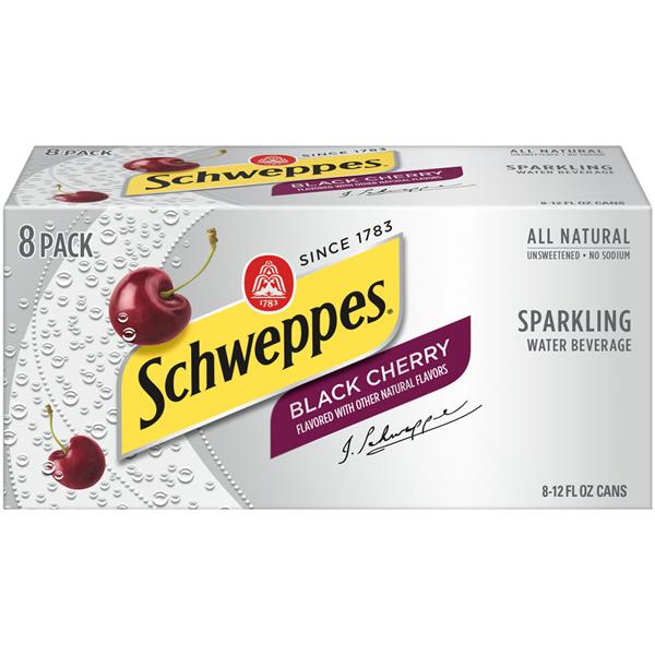 Schweppes Black Cherry Sparkling Water Beverage 8 Pack HyVee Aisles
