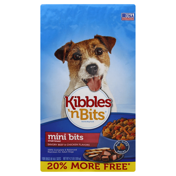 Kibbles 'n Bits Small Breed Mini Bits Beef & Chicken Flavors Dry Dog Food 4.2 Lb 
