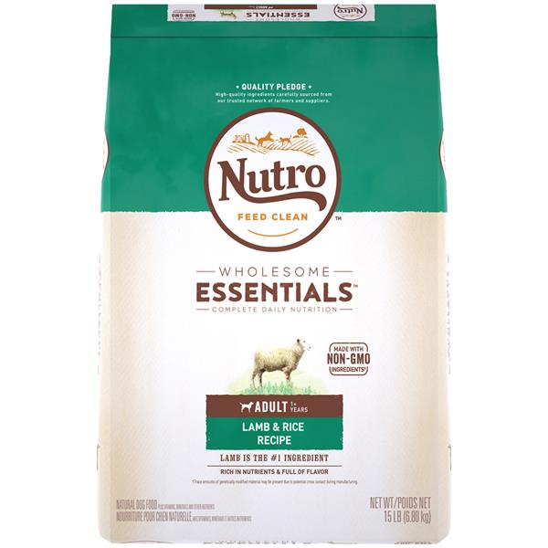 Nutro Feed Clean Wholesome Essentials Pasture-Fed Lamb & Rice Recipe ...