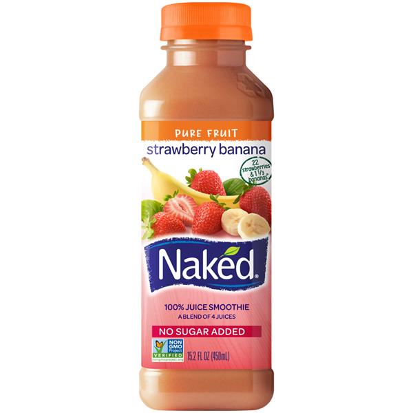 Naked Juice Smoothie Pure Fruit Strawberry Banana - 15.2 