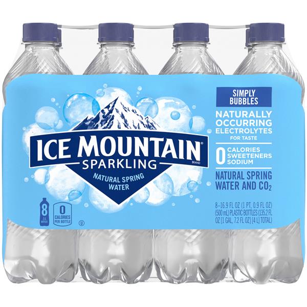 Ice Mountain Sparkling Water, Simply Bubbles 8Pk | Hy-Vee Aisles Online