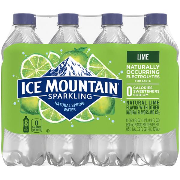 Ice Mountain Sparkling Water, Zesty Lime 8Pk HyVee Aisles Online Grocery Shopping