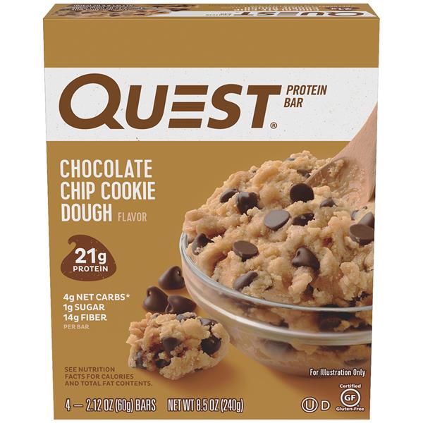 Quest Protein Bar Chocolate Chip Cookie Dough Flavor 42.12 oz. Bars