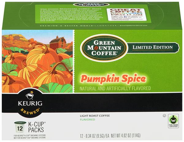 ingredients in green mountain pumpkin spice coffee