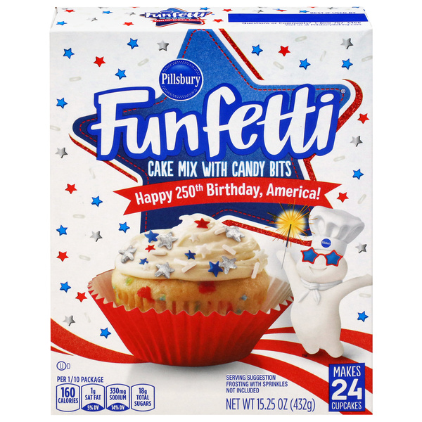 Funfetti Happy 250th Birthday, America! Cake Mix with Candy Bits