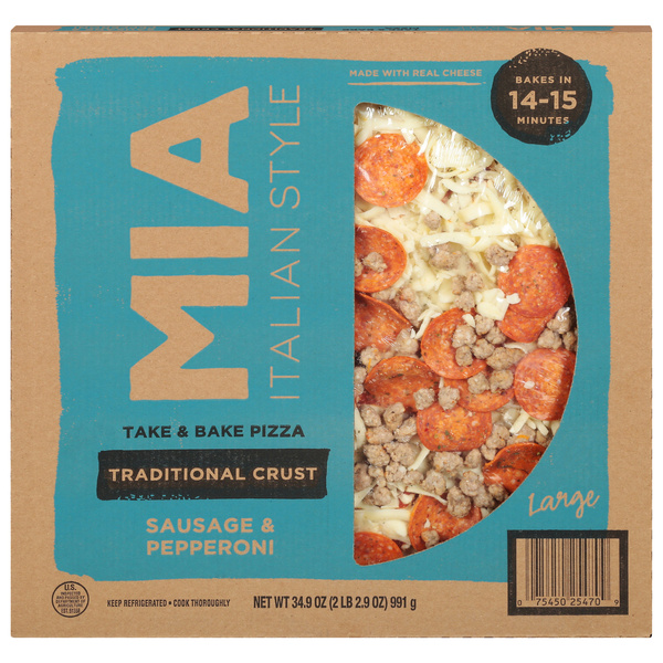 Mia Italian Take & Bake Pizza Large Traditional Crust Sausage