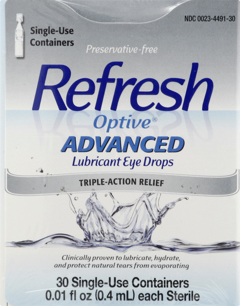 Refresh Optive Advanced Lubricant Eye Drops Single Use Containers