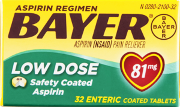 Bayer Aspirin Low Dose Enteric Coated Tablets 81mg | Hy-Vee Aisles Online  Grocery Shopping