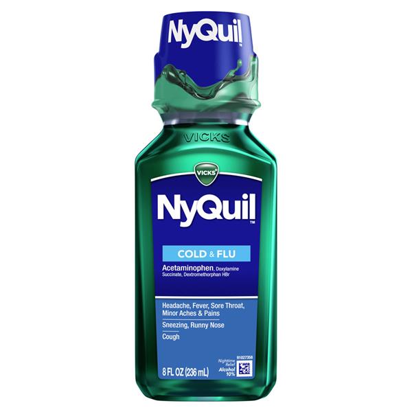 Vicks NyQuil Cold & Flu Nighttime Relief Original Flavor Liquid Hy