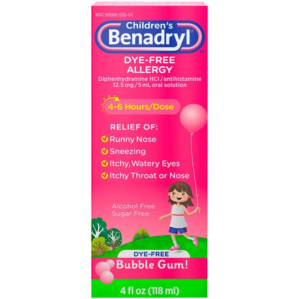 Children's Benadryl Dye-Free Allergy Relief Bubble Gum! | Hy-Vee Aisles ...