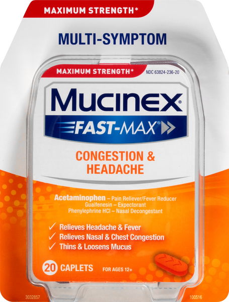 Mucinex Fast-Max Cold & Sinus Maximum Strength | Hy-Vee Aisles Online ...