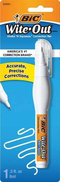 BIC White out Shake and Squeeze Correction Pen 50694 for sale online 