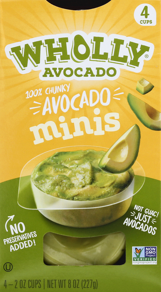 Wholly Chunky Avocado Minis Mild 4-2 oz Cups