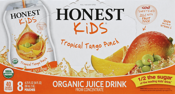 Honest Kids Tropical Tango Punch Organic Juice Drink 8PK