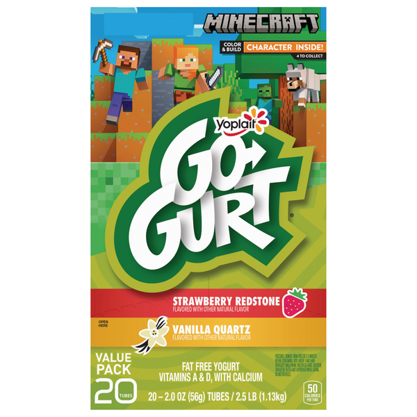 Yoplait Go-Gurt, Frozen, Strawberry Ice Castle, Vanilla Flurries