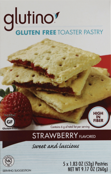 Glutino Gluten Free Frosted Strawberry Flavored Toaster Pastry 5Ct