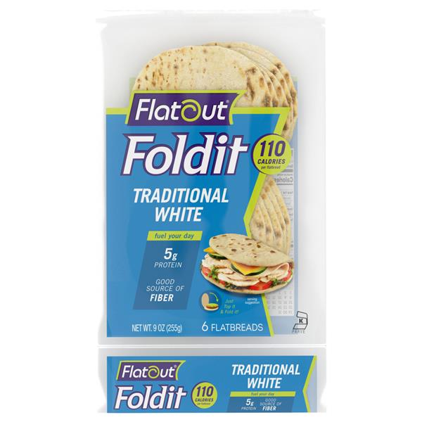 Flatout Foldit Traditional White Flatbread 6Ct HyVee Aisles Online Grocery Shopping